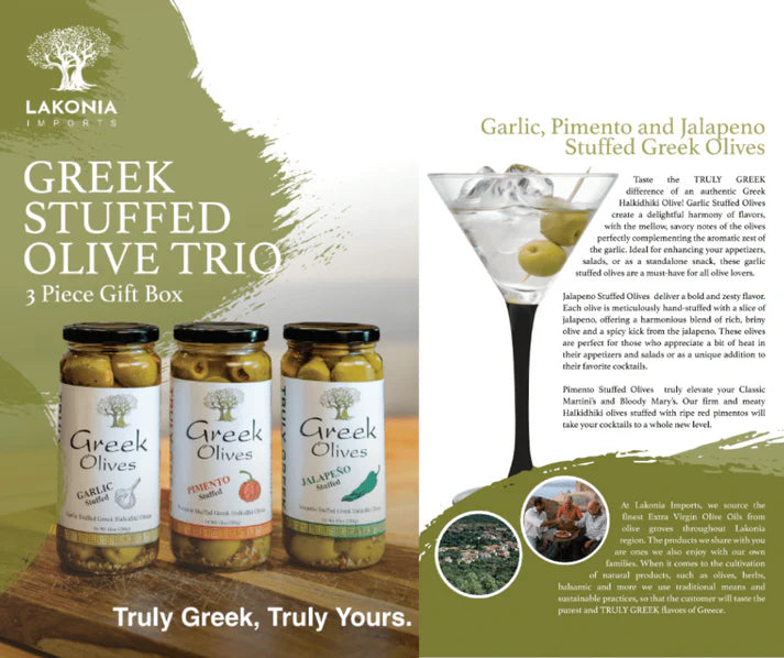 Greek Stuffed Olive Trio Gift Box