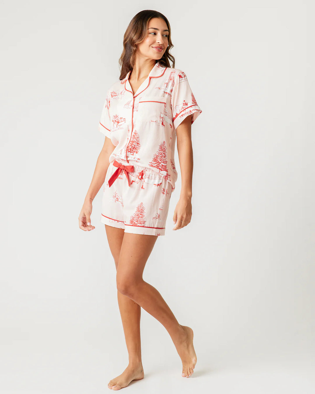 Holiday Toile Pajama Shorts Set