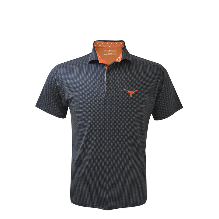 Texas Longhorns Custom Trim Black Checkers Polo