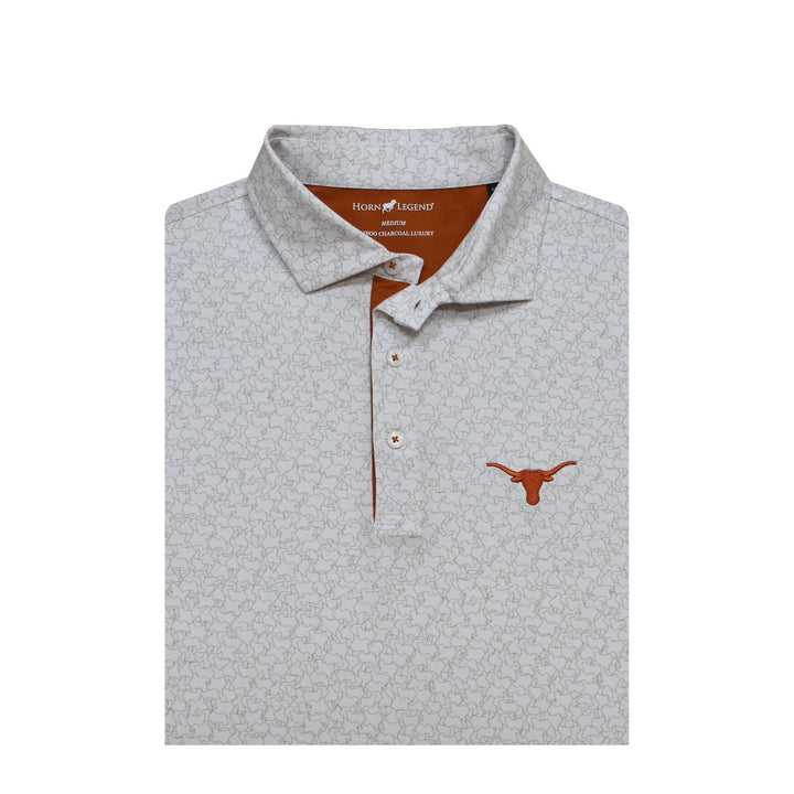 Texas Longhorns White State Inspired Jigsaw Polo