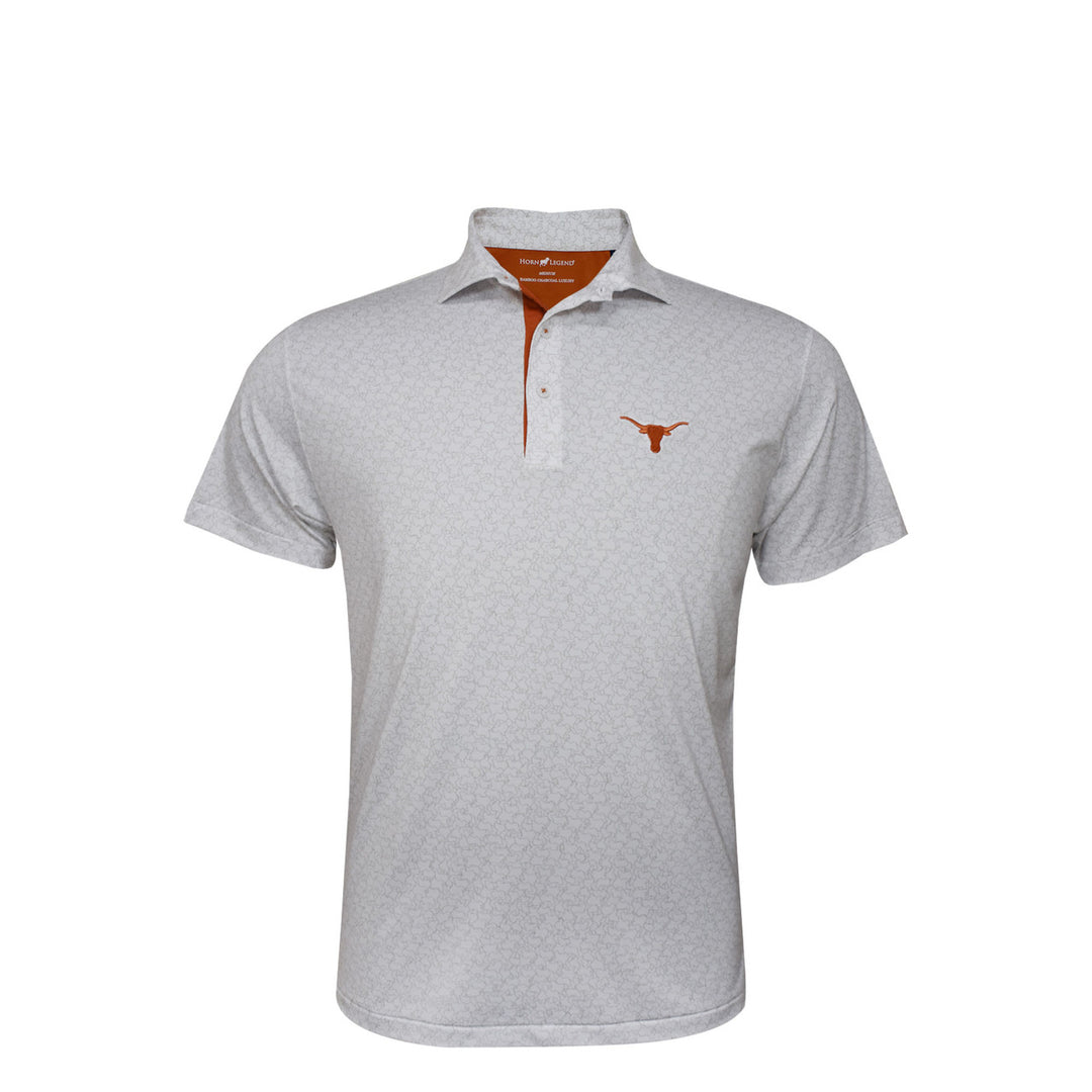 Texas Longhorns White State Inspired Jigsaw Polo