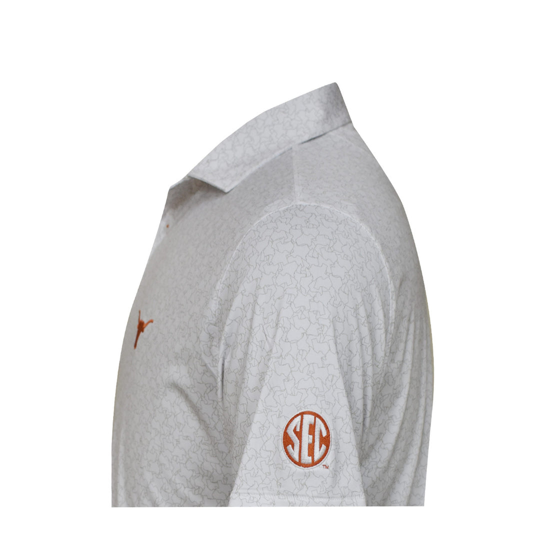 Texas Longhorns White State Inspired Jigsaw Polo