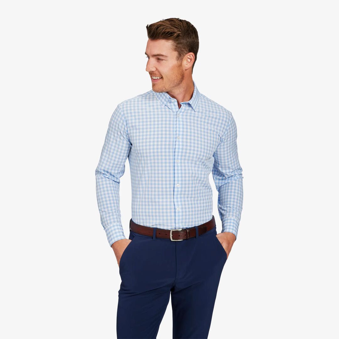 Leeward Dress Shirt - Light Blue Gingham