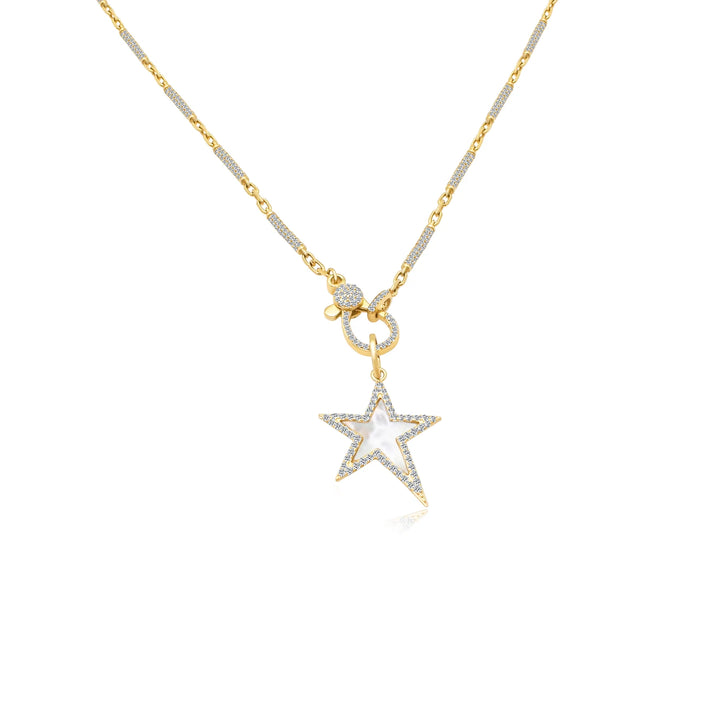 Mother of Pearl Diamond Star Charm