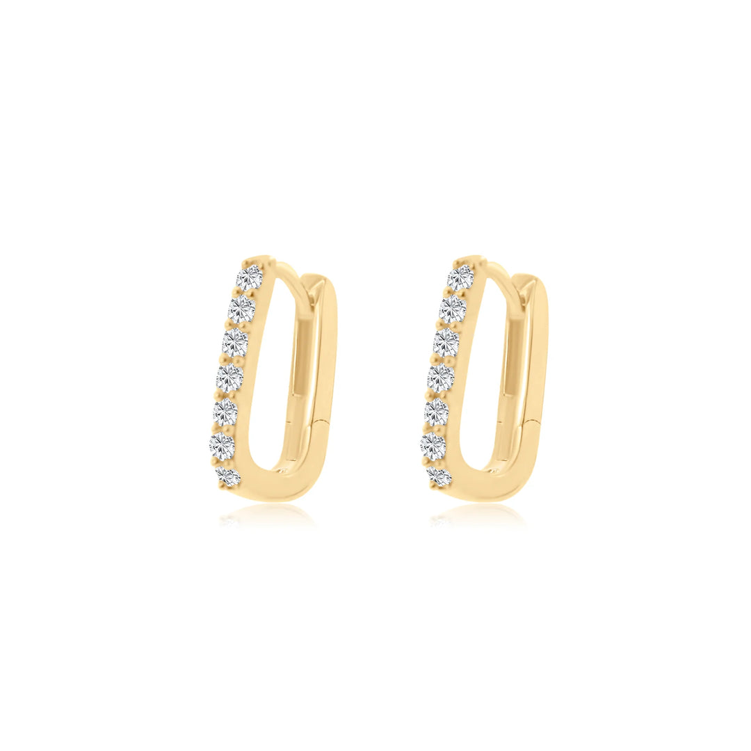 Petite Elongated Diamond Hoops