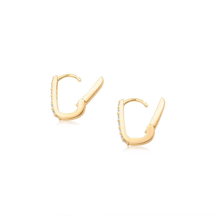 Petite Elongated Diamond Hoops