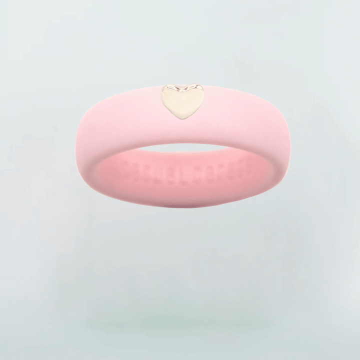 Puffy Gold Heart Silicone Ring