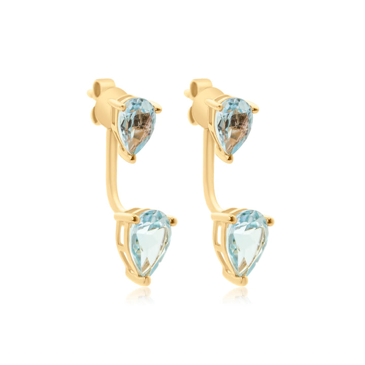 Blue Topaz Duo Pear Earrings