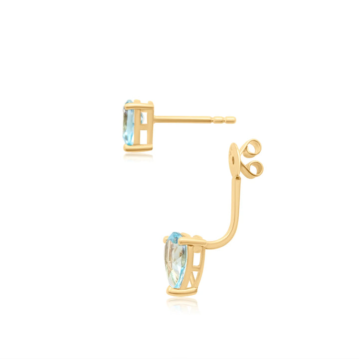 Blue Topaz Duo Pear Earrings