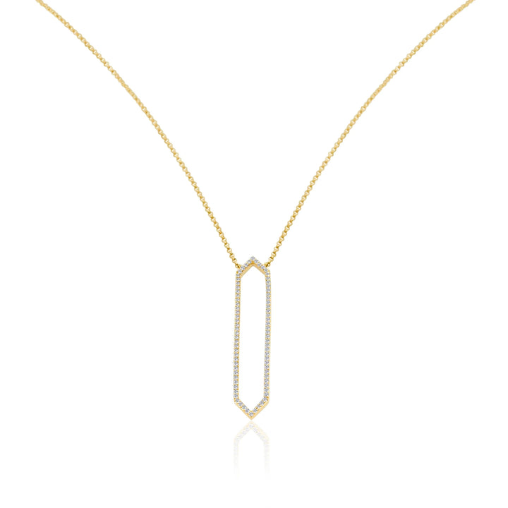 Vertical Diamond Hexagon Necklace