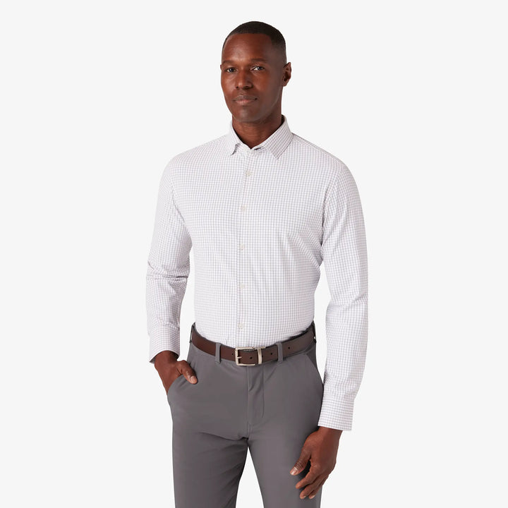 Leeward Dress Shirt - Navy Mini Grid