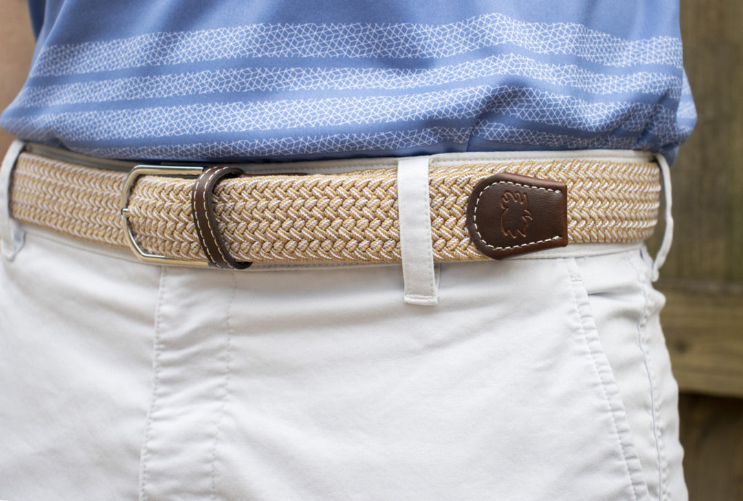 Roostas The Sanibel Two Toned Woven Stretch Belt