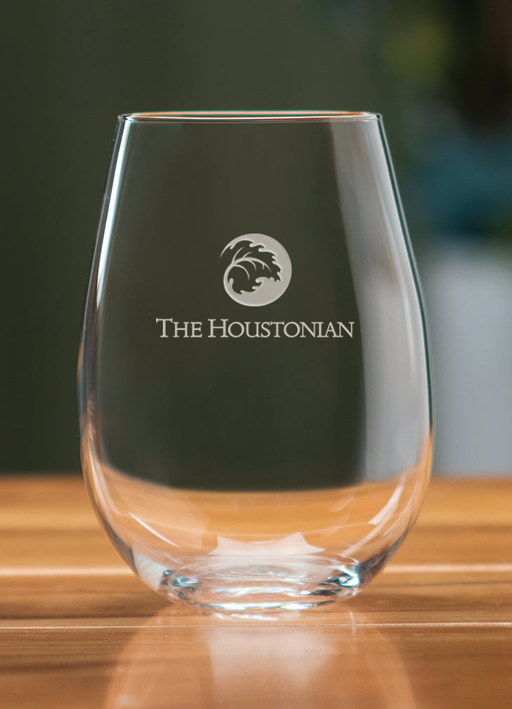 Houstonian Engraved Stemless Wine Glasses