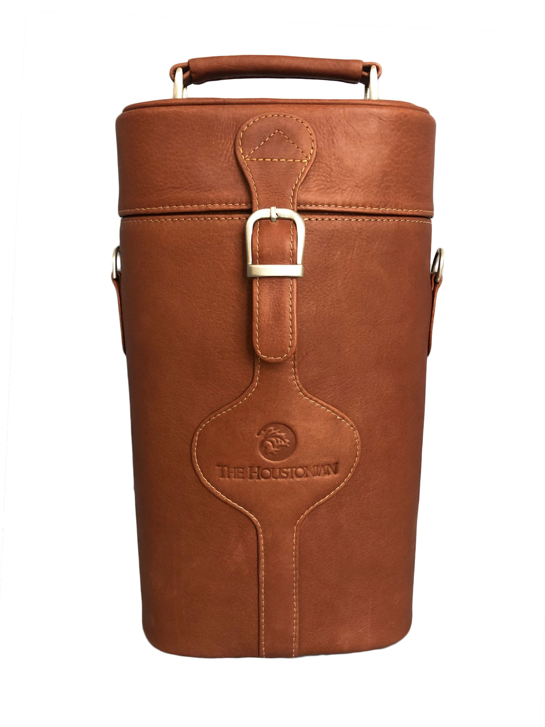 Leather Houstonian Logo Double Deluxe Wine Carrier